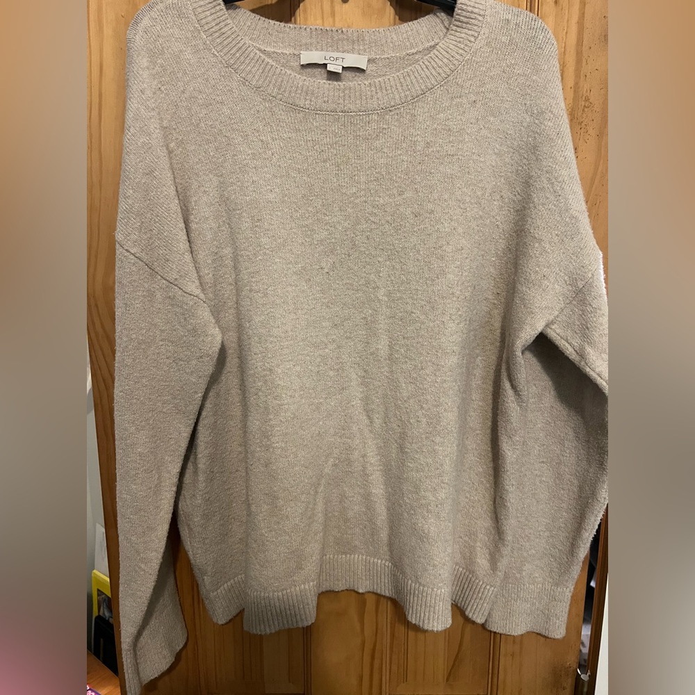 LOFT Cream Crewneck Sweater